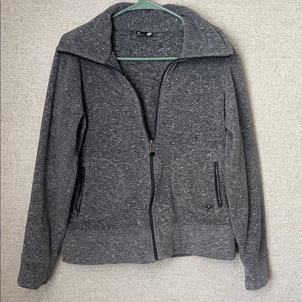 Orage Heathered Gray Fleece Jacket
